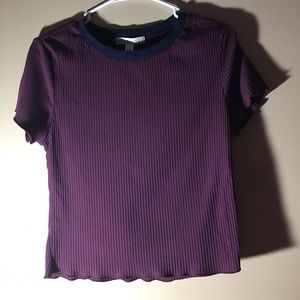 Burgundy Crop Top Shirt